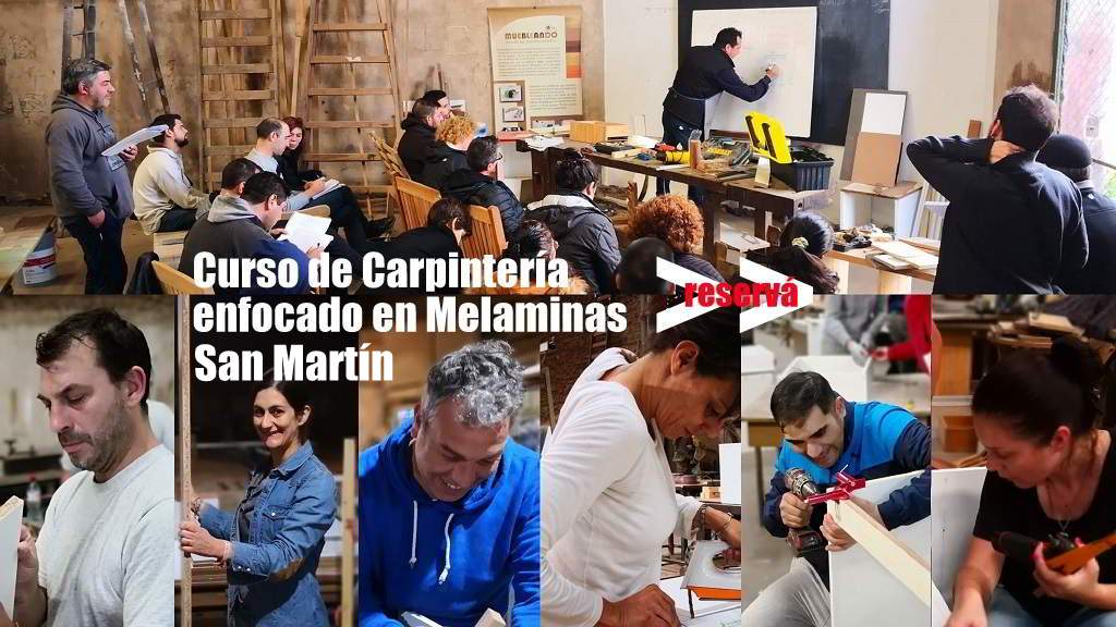 curso de carpinteria en San Martín Melaminas bajo mesadas y placards