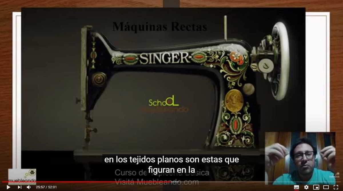 Video de máquinas de coser clase muebleando Video de máquinas de coser clase muebleando