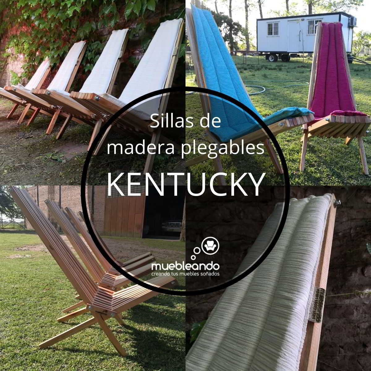 sillas de madera plegables Kentucky by Muebleando para vacaciones