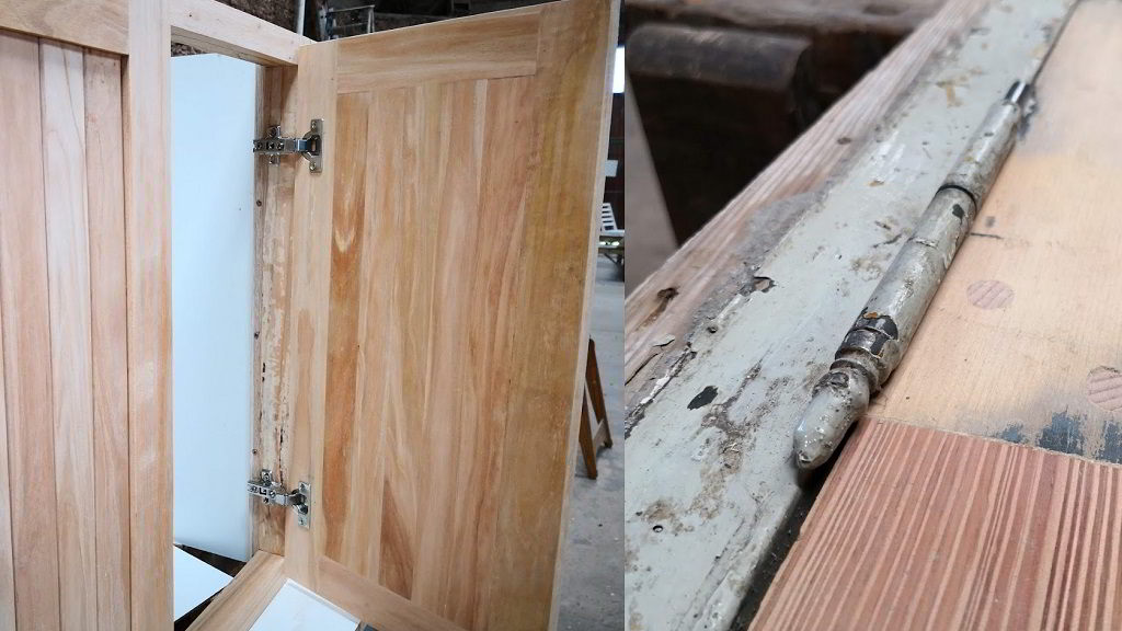 puertas de madera y bisagras