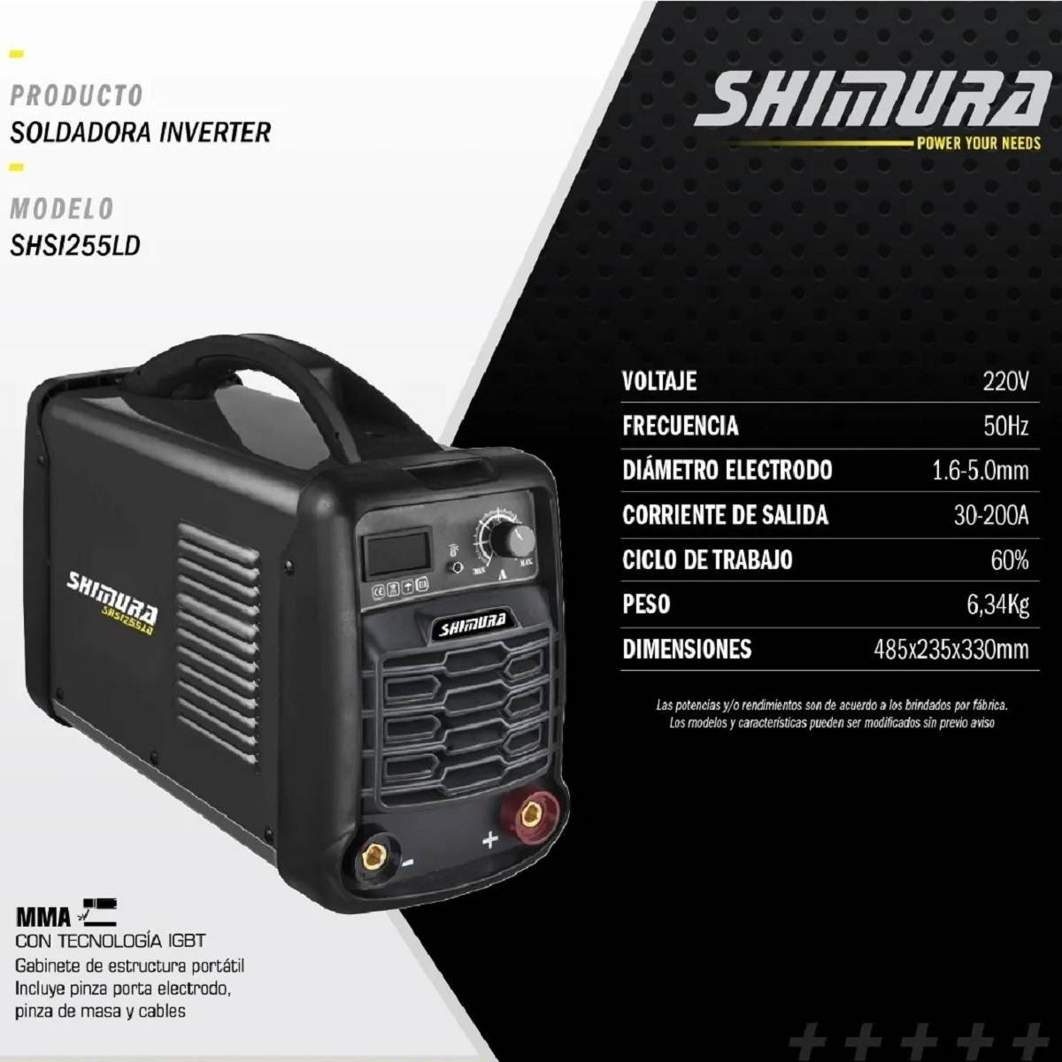 SHSI255LD máquina de soldar inverter