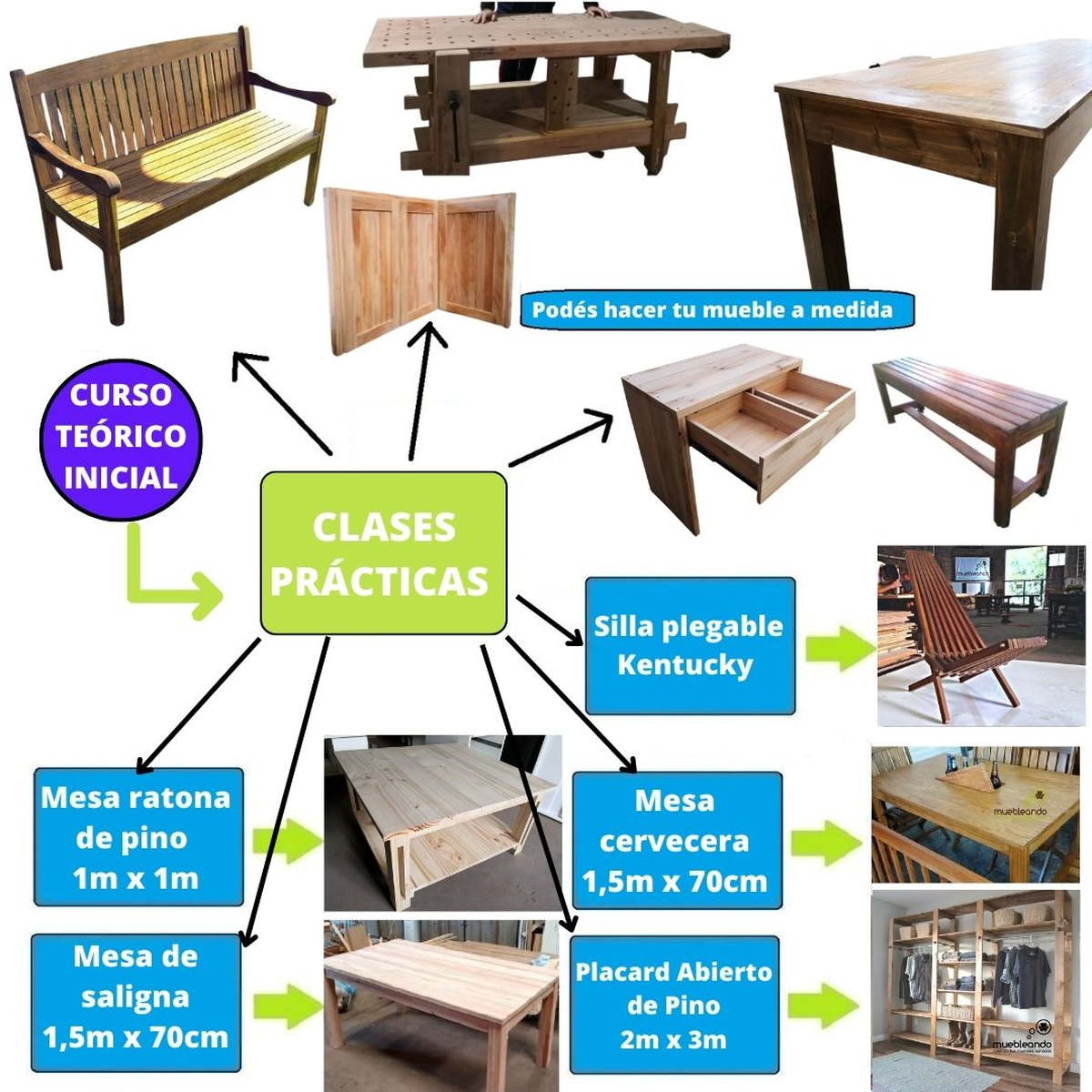 Opciones de muebles de madera propuestos, carpinteria de madera