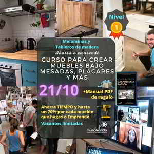 Curso muebles a medida en melamina Octubre 2023