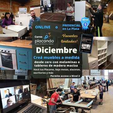 Curso de Carpintería Muebleando para muebles en melamina