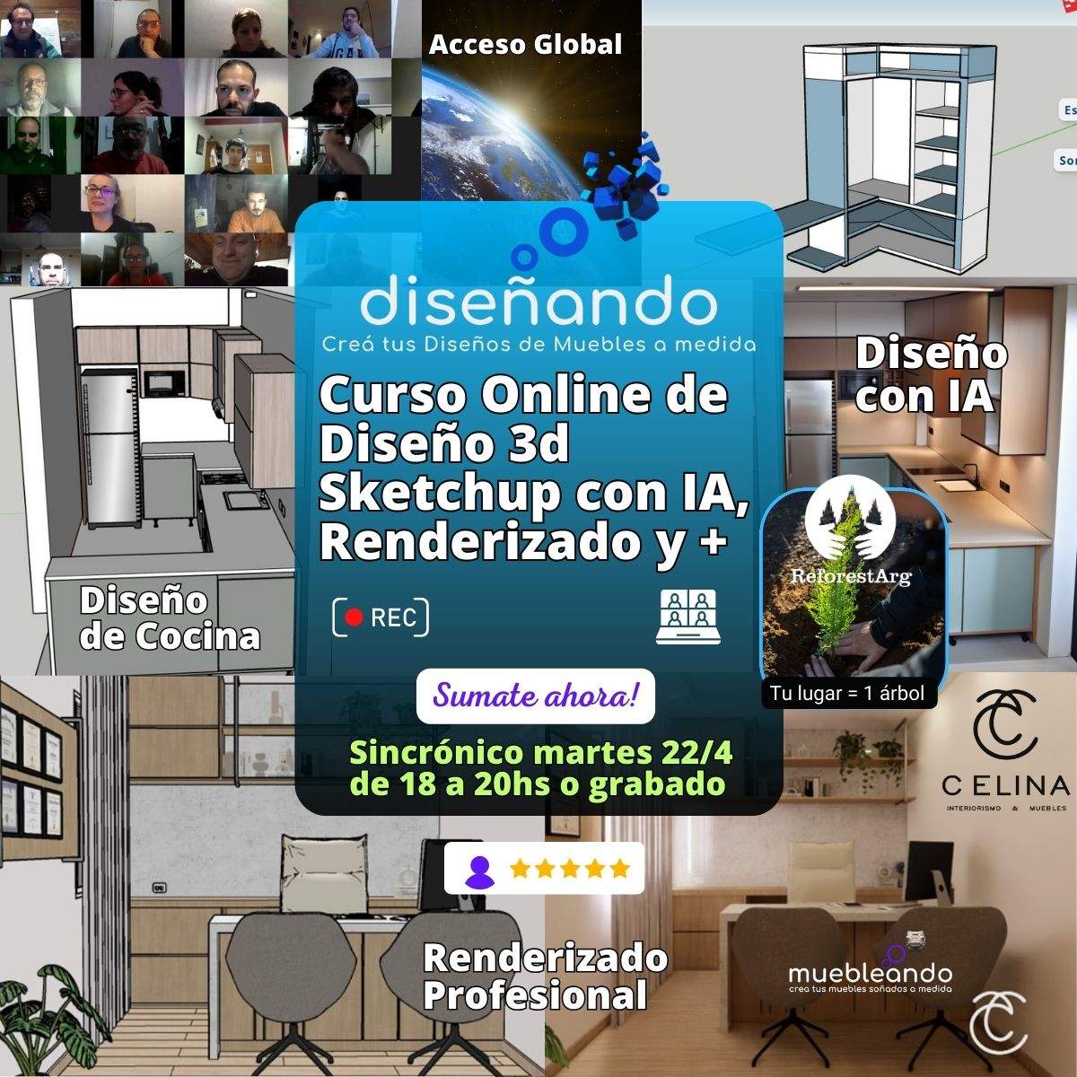 Curso Diseñando en 3d con Sketchup con IA, Optimizador y Renderizado