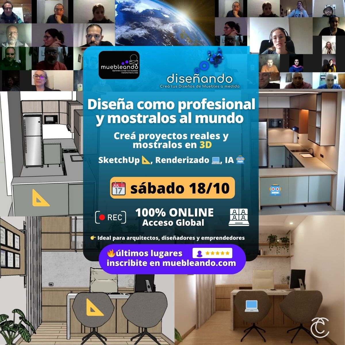 Curso de diseño 3d de muebles con Sketchup con IA, Renderizado Profesional y más 2025