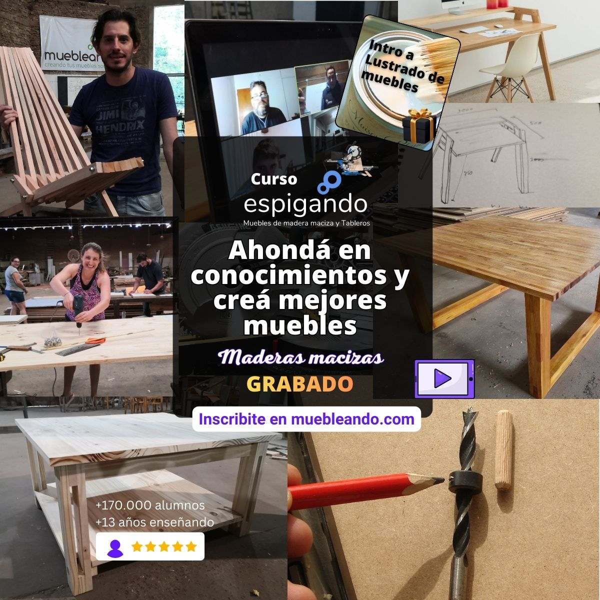 Espigando Curso de carpintería para muebles de madera a medida